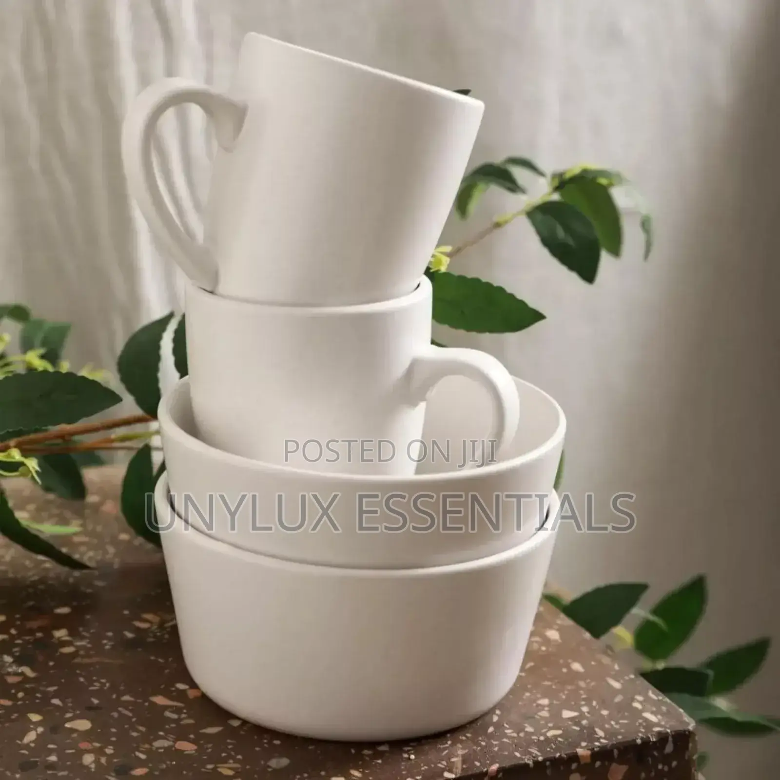 16pcs Luxury Stoneware Dinner Set 
- White