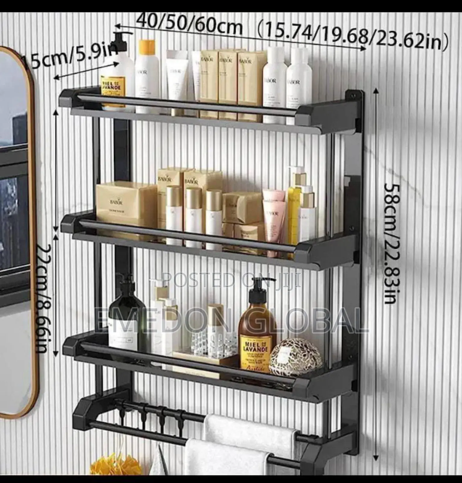 Wall-Mounted 3-Layer Bathroom Towel Hanger