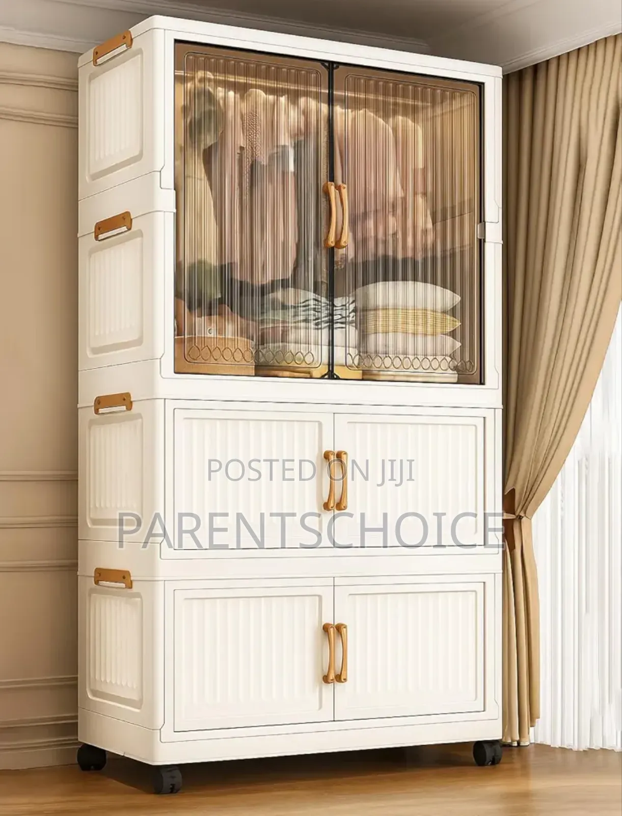 8 Door Kids Plastic Wardrobe for Clothes, Foldable Plastic