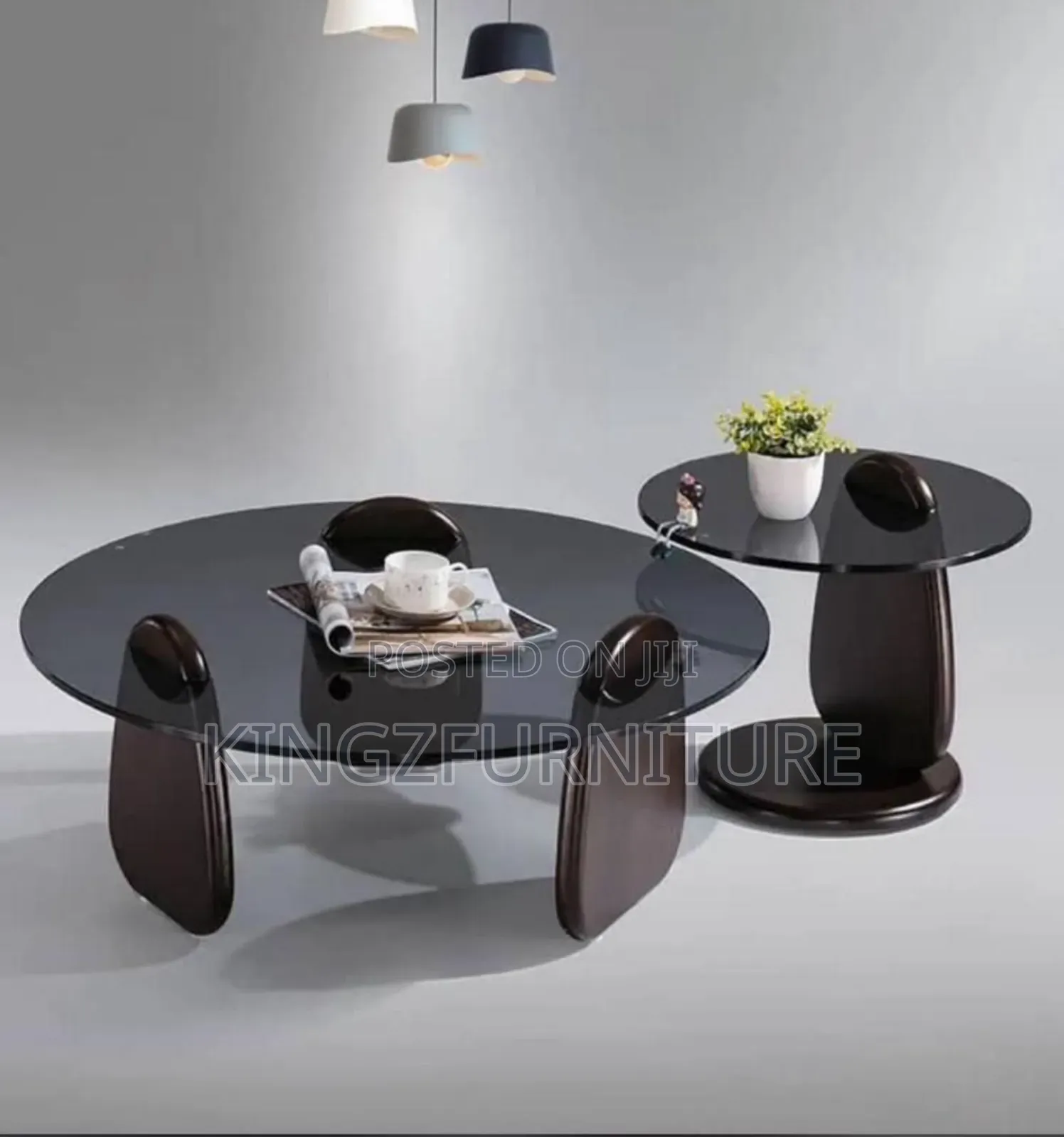 Modern, 2-in-1 Glass Top Coffee Table Set