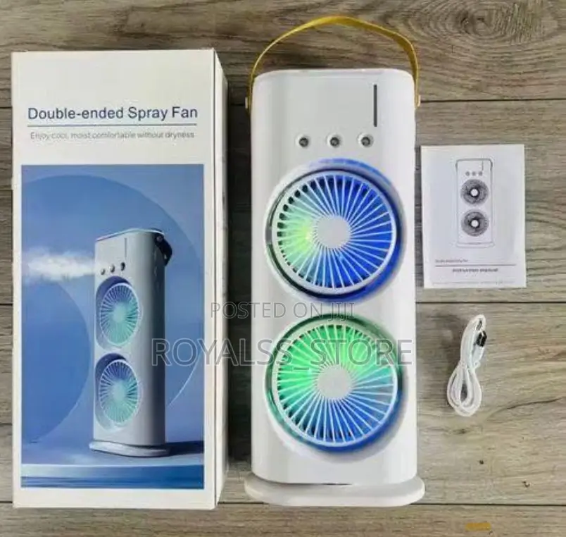 2-in-1 Rechargeable Double Ended Table Fan Humidifier