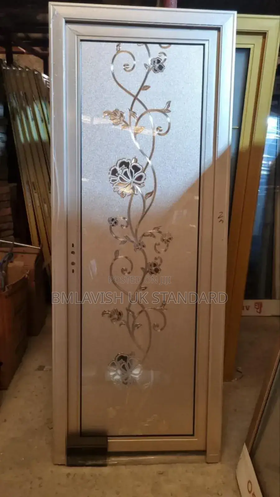 Top Quality Aluminium Glass Bathroom Door With Design 750 by 7ft