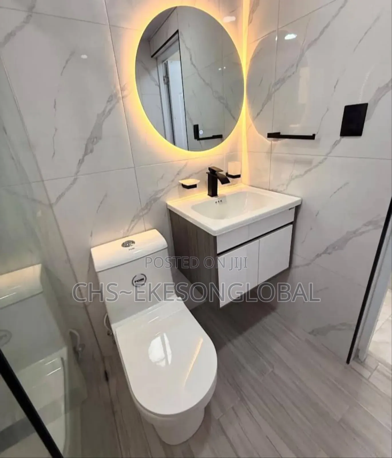 All Together Wc,Cabinet and Mirror With Tap (Bathroom Setup 3in1)