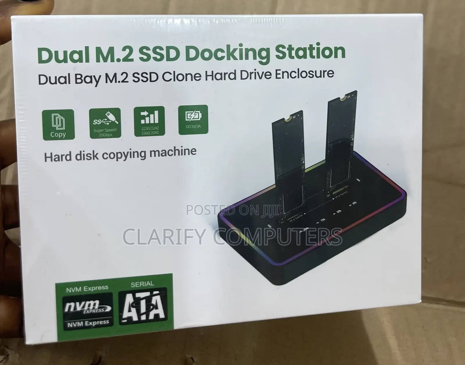 Dual M.2 SSD Docking Station Dual Bay M.2 SSD Clone Hd Enclosure