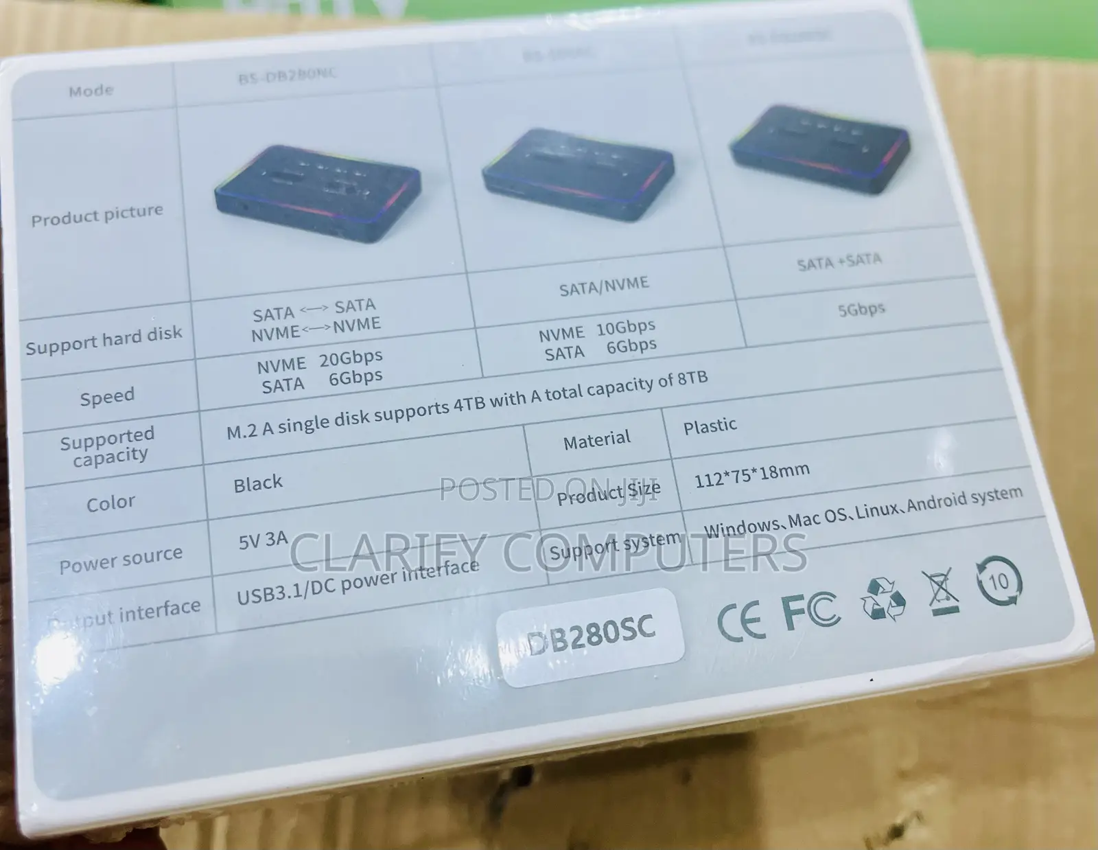 Dual M.2 SSD Docking Station Dual Bay M.2 SSD Clone Hd Enclosure