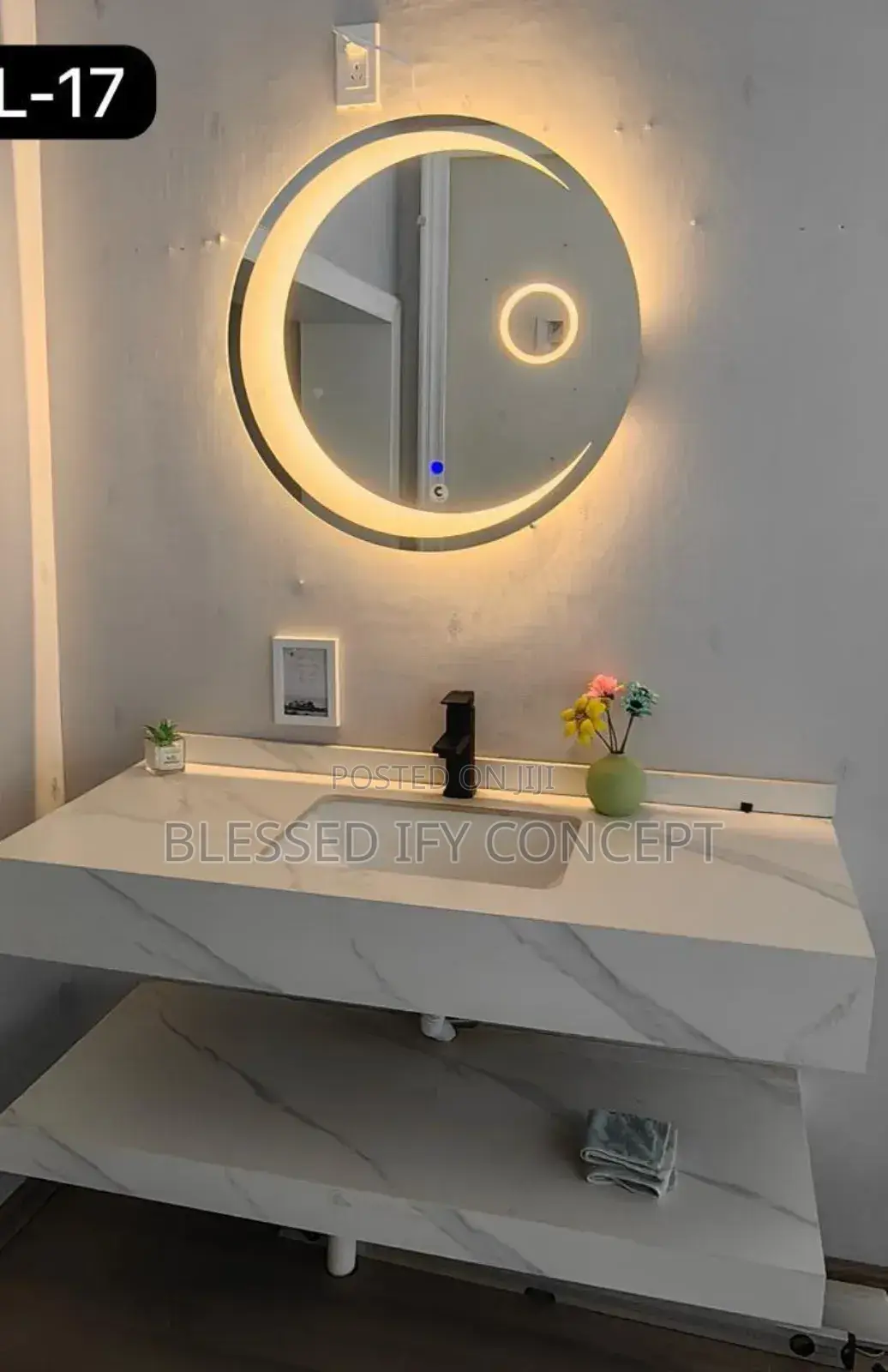 Gold Color Led Mirror With Light