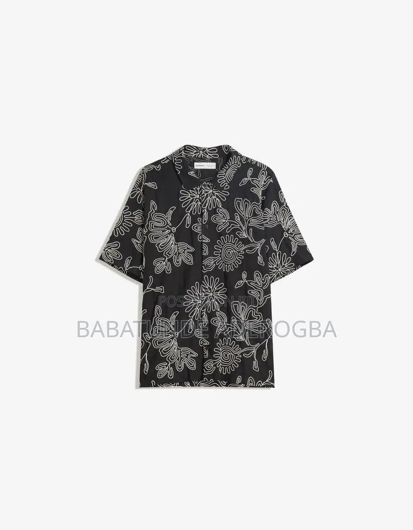 Bershka Short Sleeved Embroidered Shirt