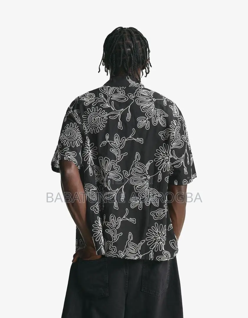 Bershka Short Sleeved Embroidered Shirt