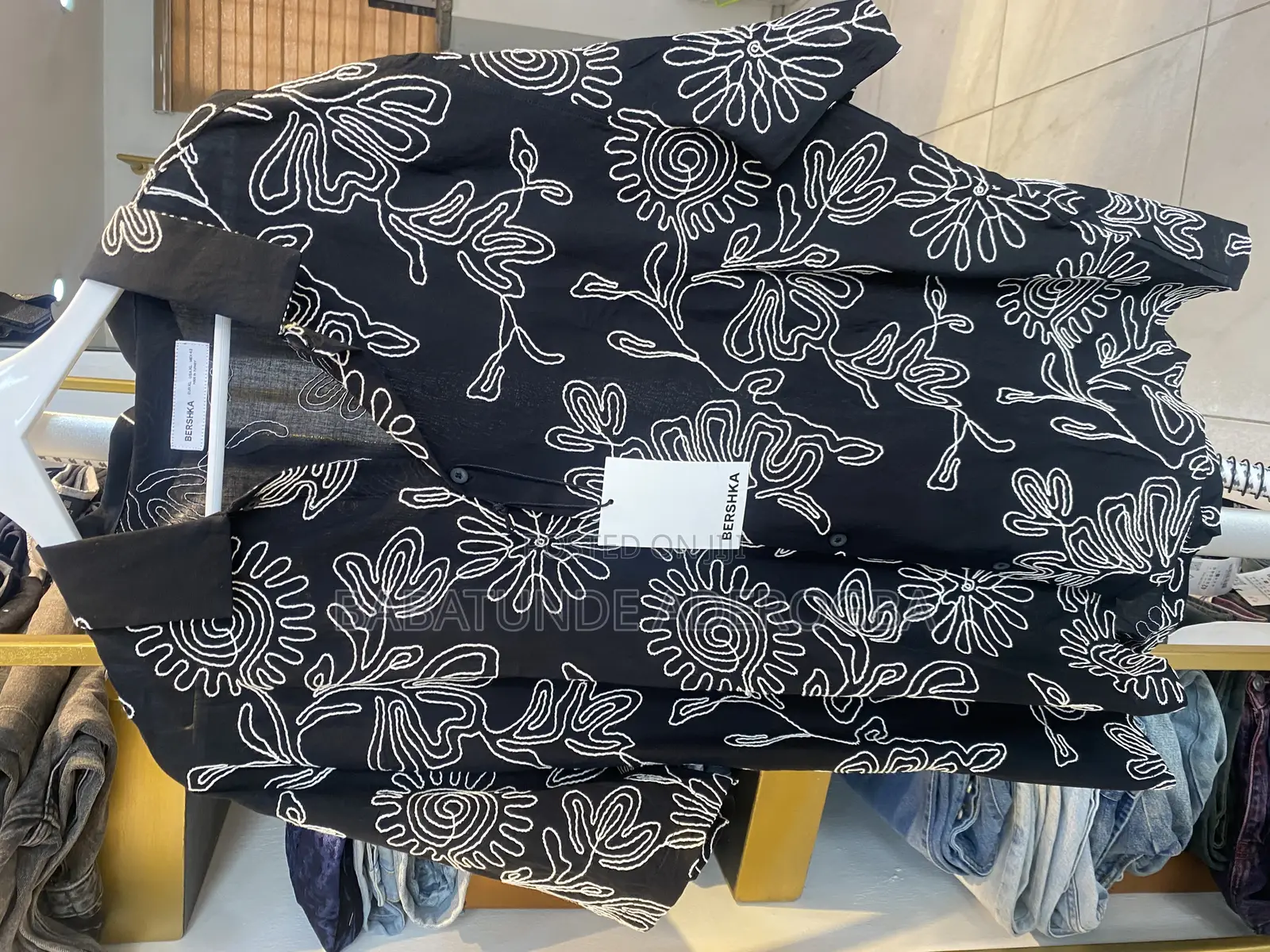 Bershka Short Sleeved Embroidered Shirt