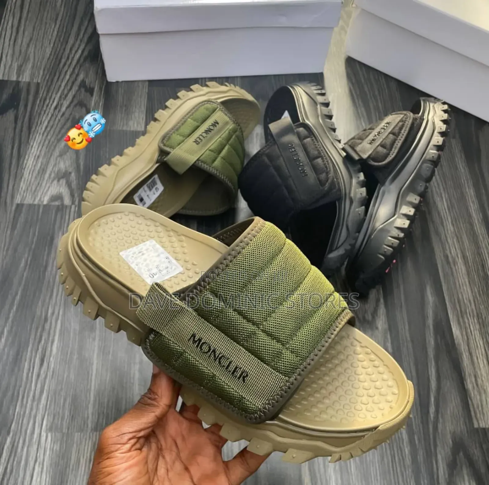 Moncler Trail Grip Wood Escape Slides