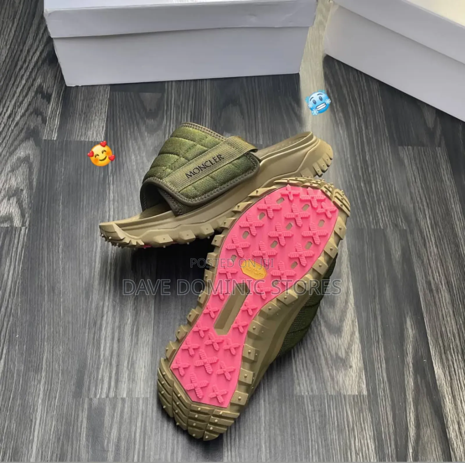 Moncler Trail Grip Wood Escape Slides