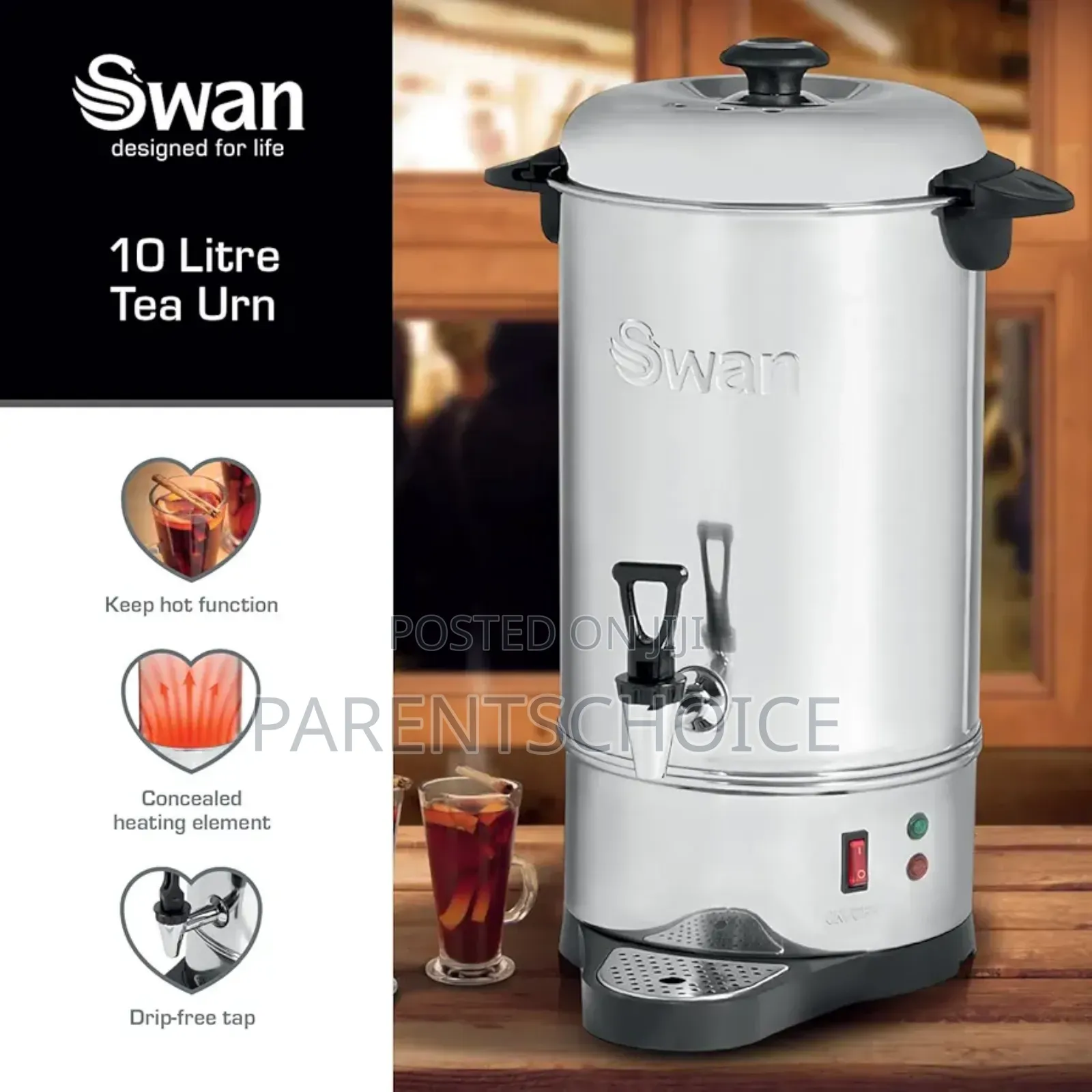 Swan Swu10l Catering Urn With Automatic Temperature Control 10l- 600w