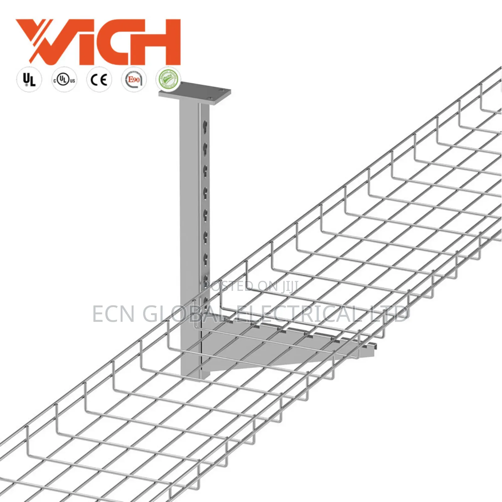 Vichnet Mesh Cable Basket 100–600mm Width, 50mm Depth– Dip Galvanized