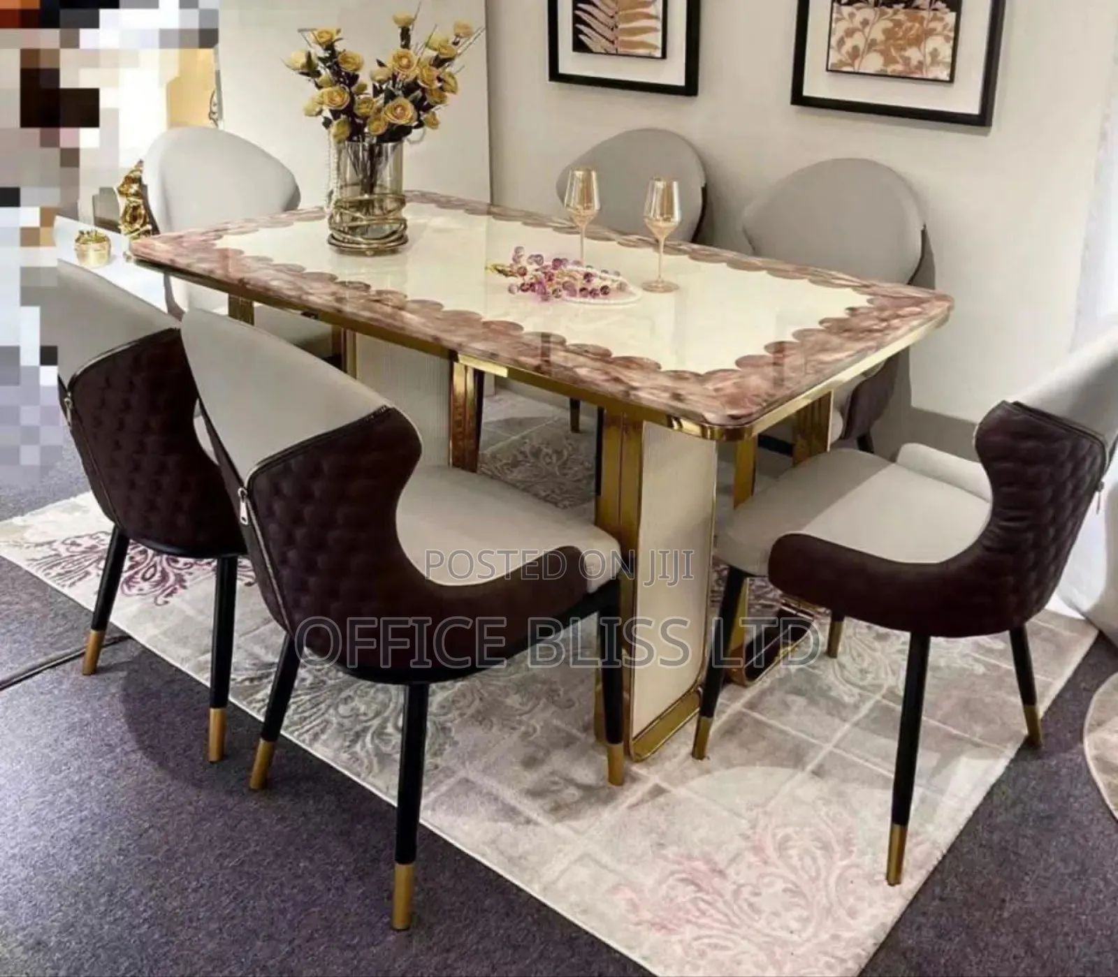 Exquisite Dinning Table by 6 Chairs