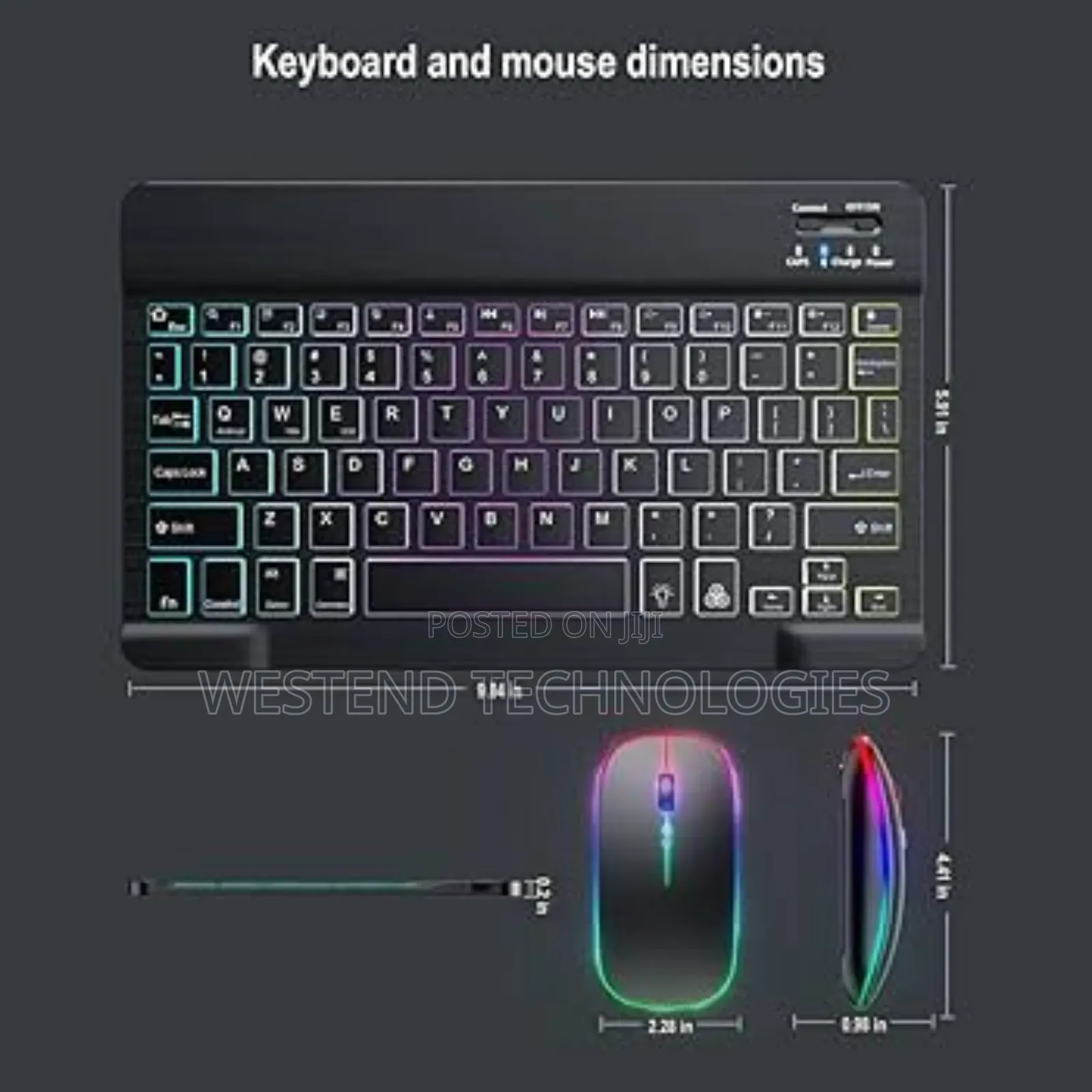 Rechargeable Bluetooth Keyboard and Mouse Combo With RGB Backlight