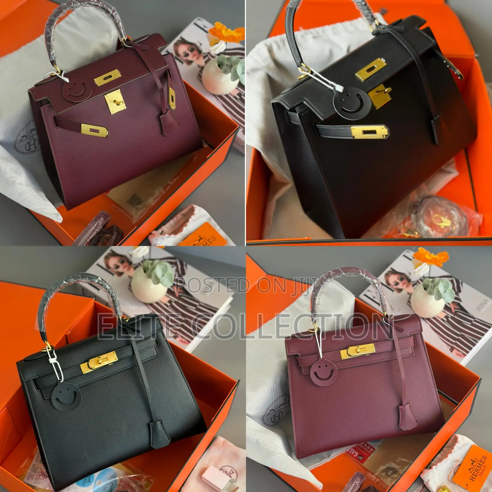 Luxury Hermes Kelly 28 Bag Colors: Wine, Black Great Leather, Premium