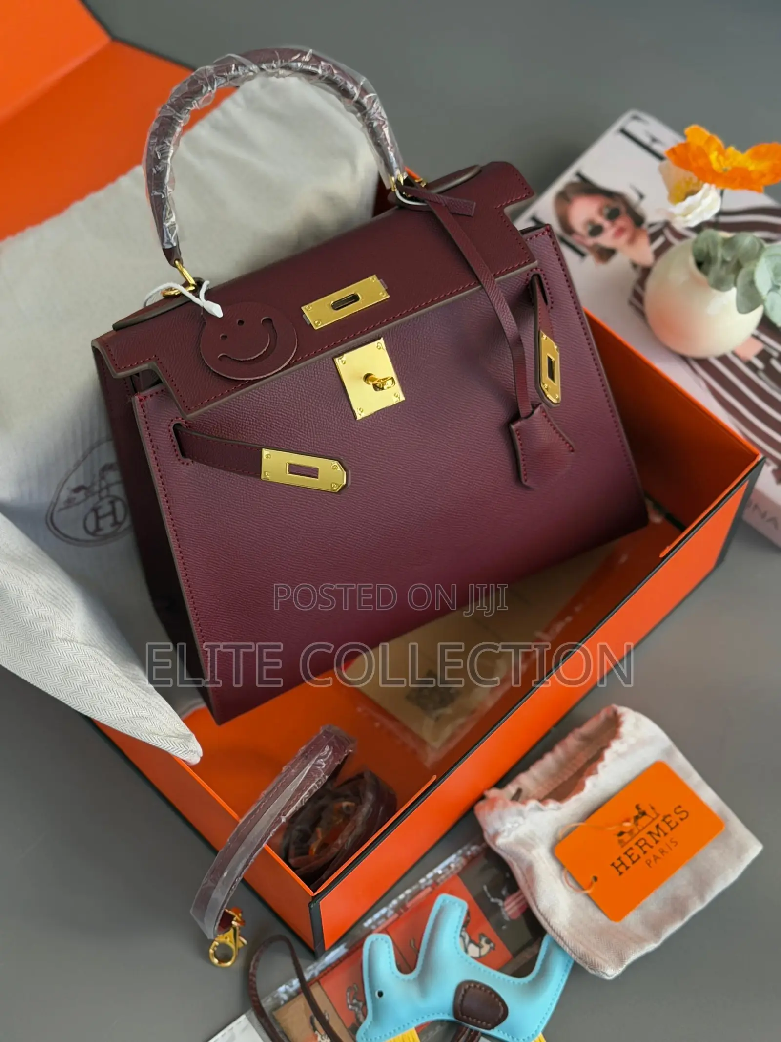 Luxury Hermes Kelly 28 Bag Colors: Wine, Black Great Leather, Premium