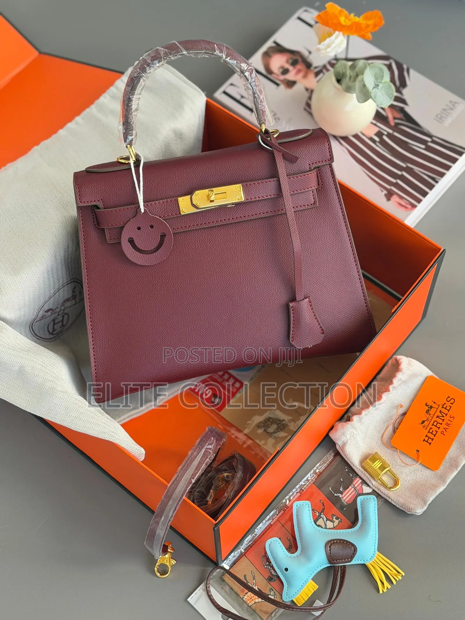 Luxury Hermes Kelly 28 Bag Colors: Wine, Black Great Leather, Premium