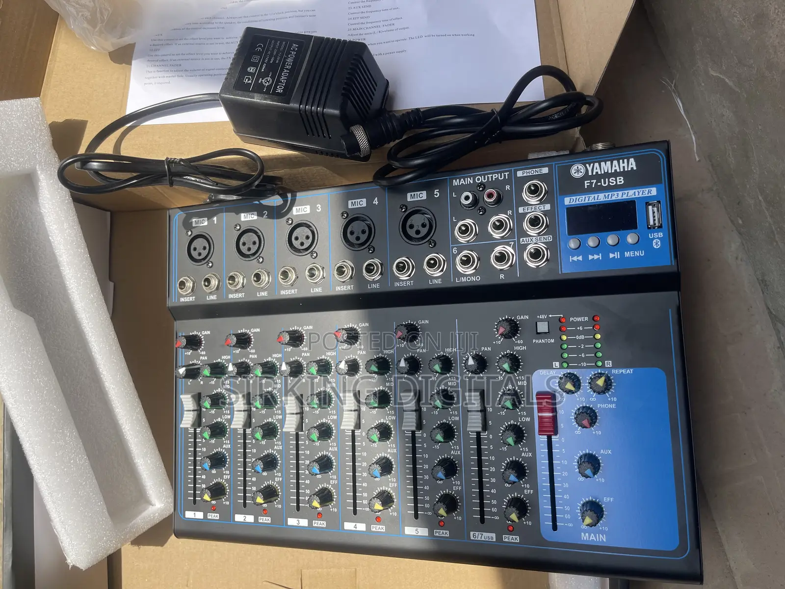 Yamaha 7channels Mixer F7 With Bluetooth and Usb