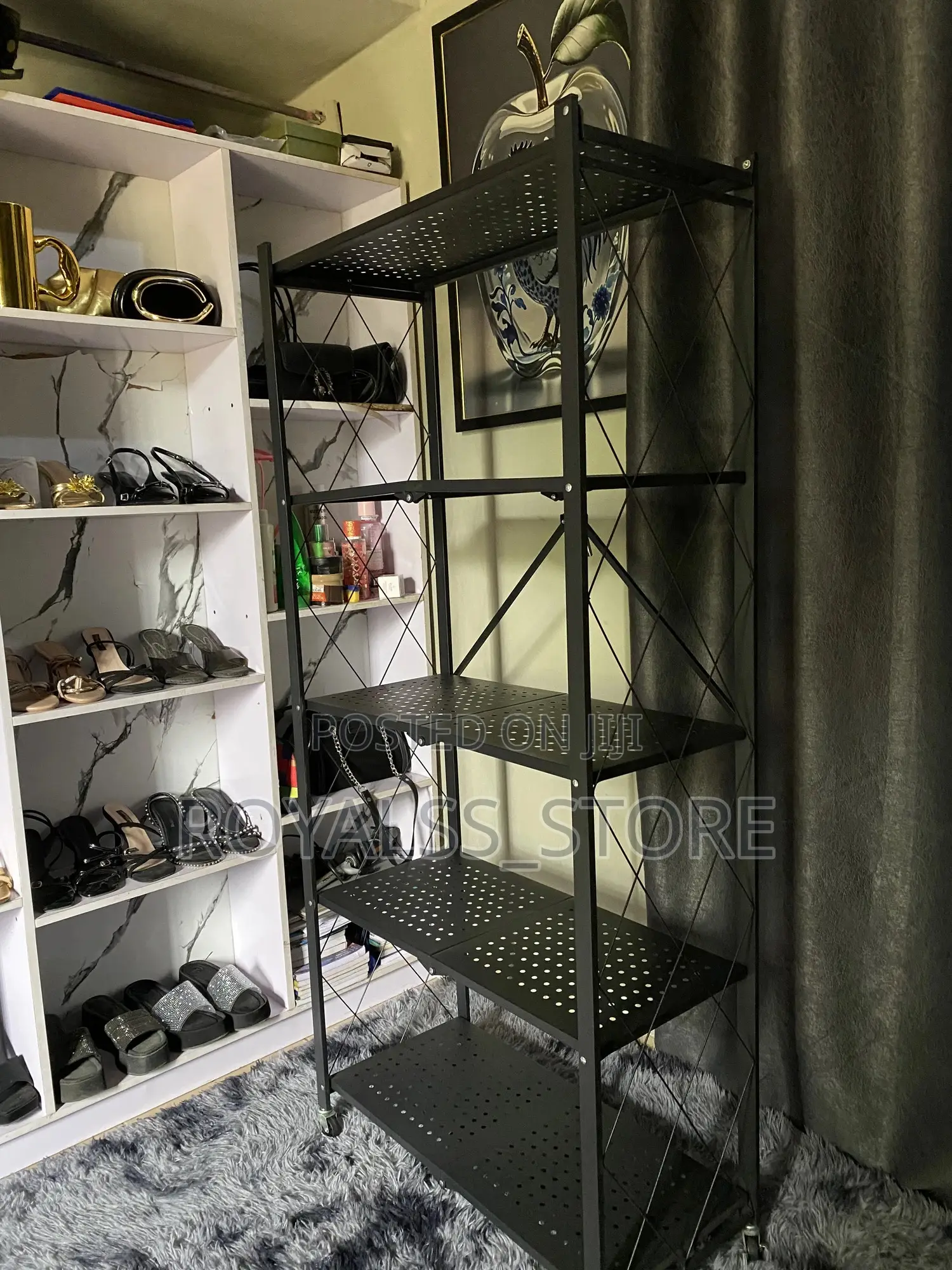 Foldable Metal Kitchen Rack With Wheels - High Quality Anti-Rust Metal