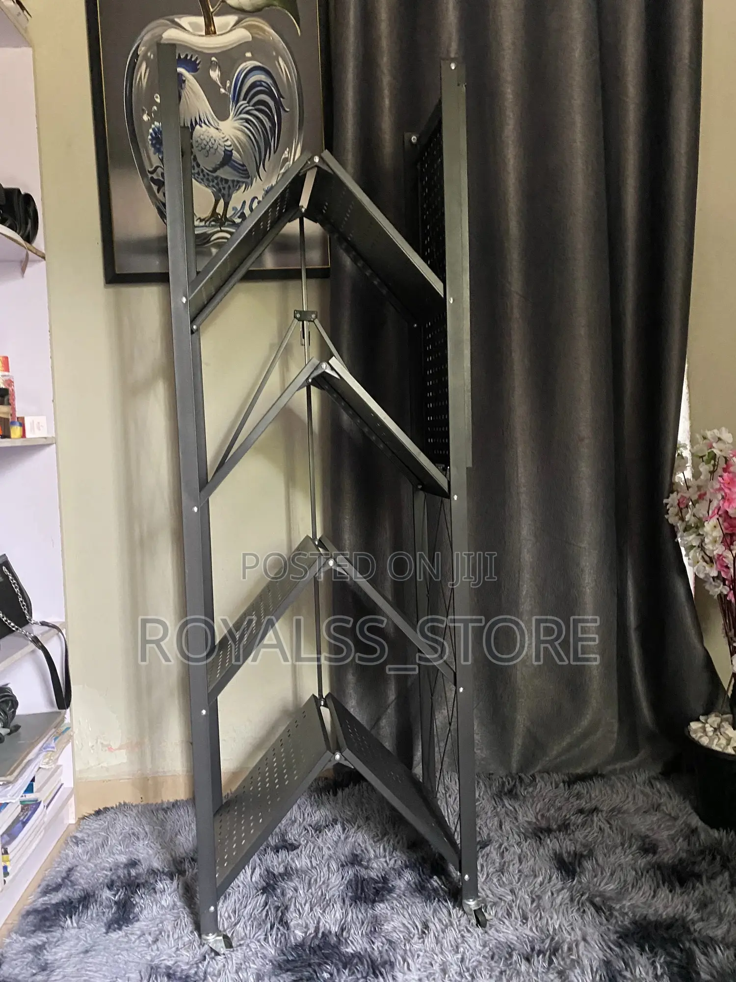 Foldable Metal Kitchen Rack With Wheels - High Quality Anti-Rust Metal