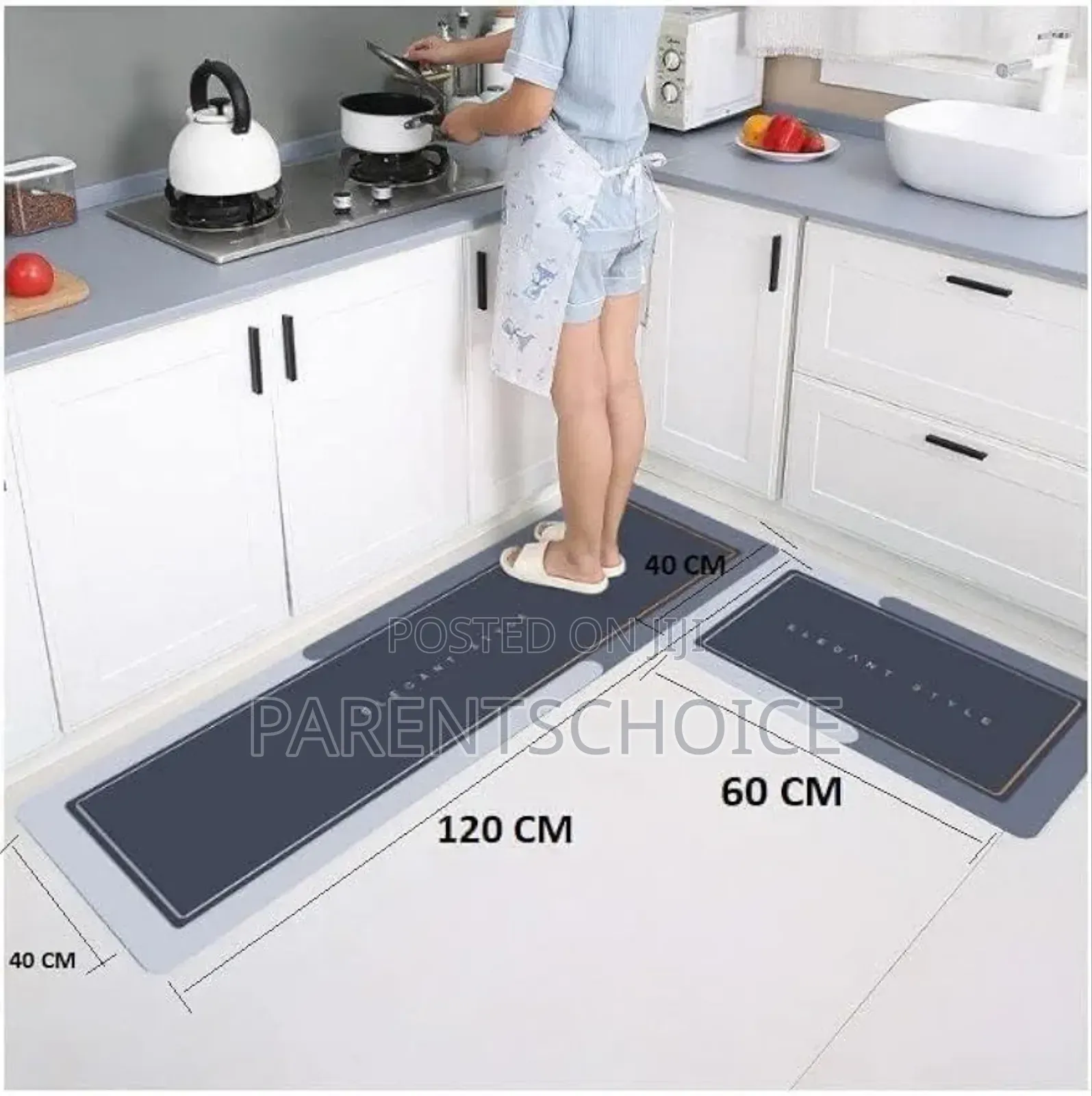 2 in 1 PCS Kitchen Mats, Waterproof Memory Foam Kitchen Rugs