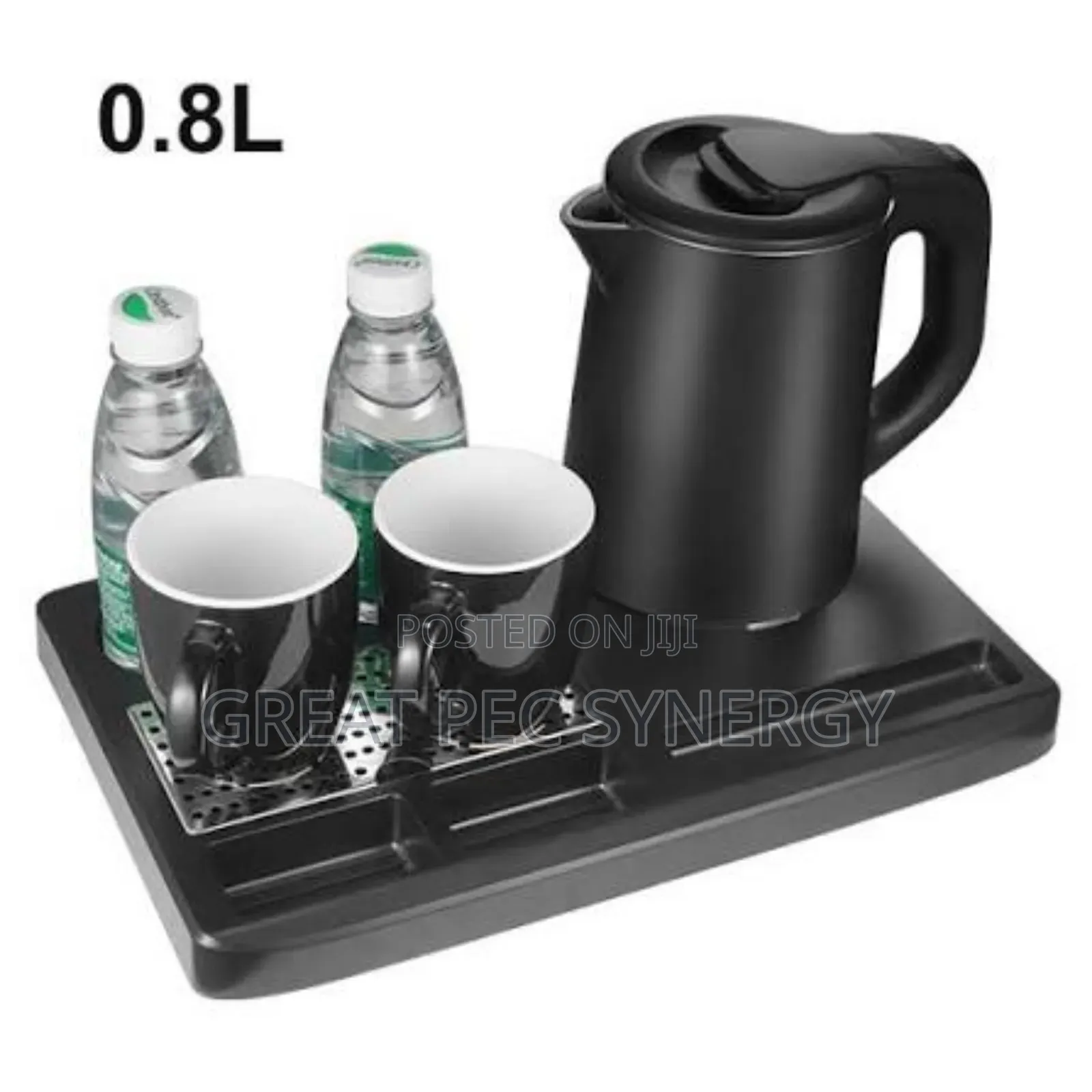 Hotel Kettle and Tray With 2 Ceramic Cup