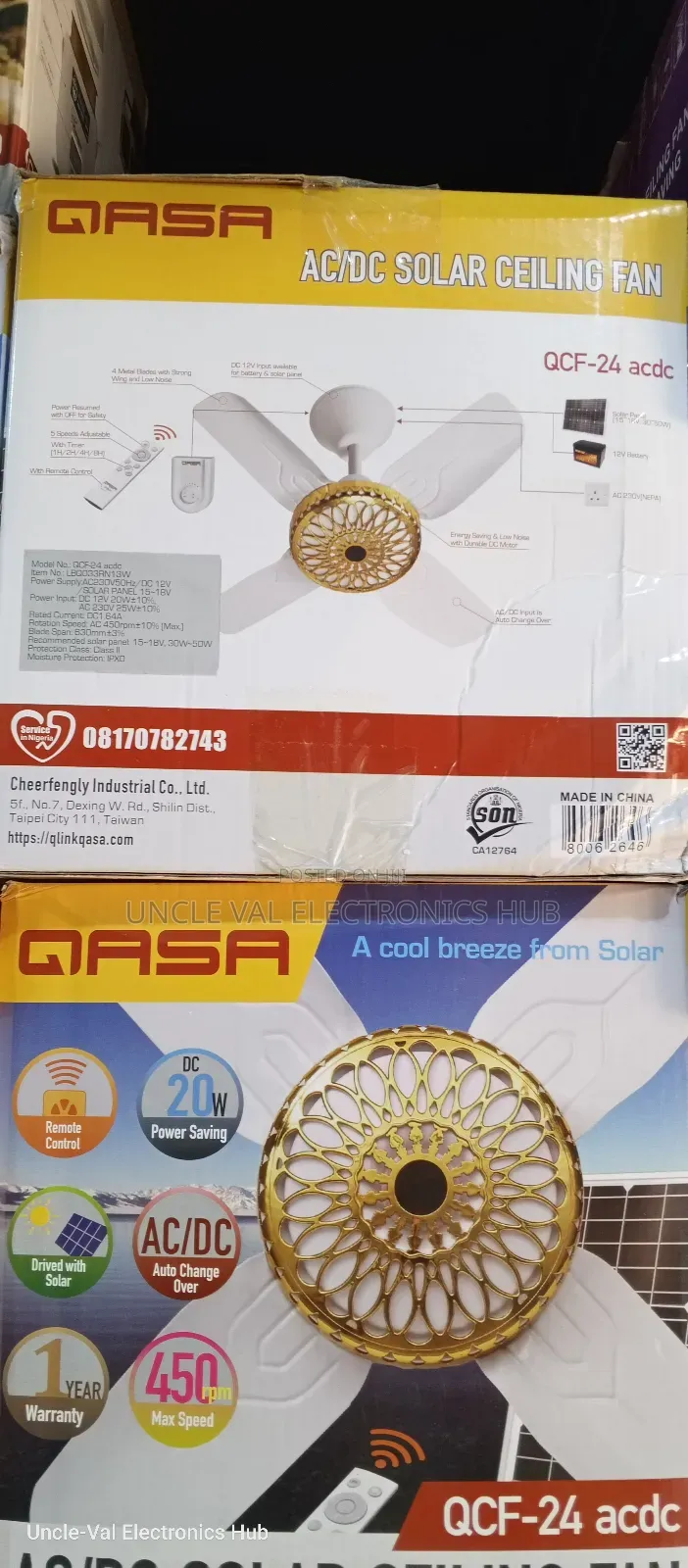 Qasa Ac/Dc Solar Ceiling Fan