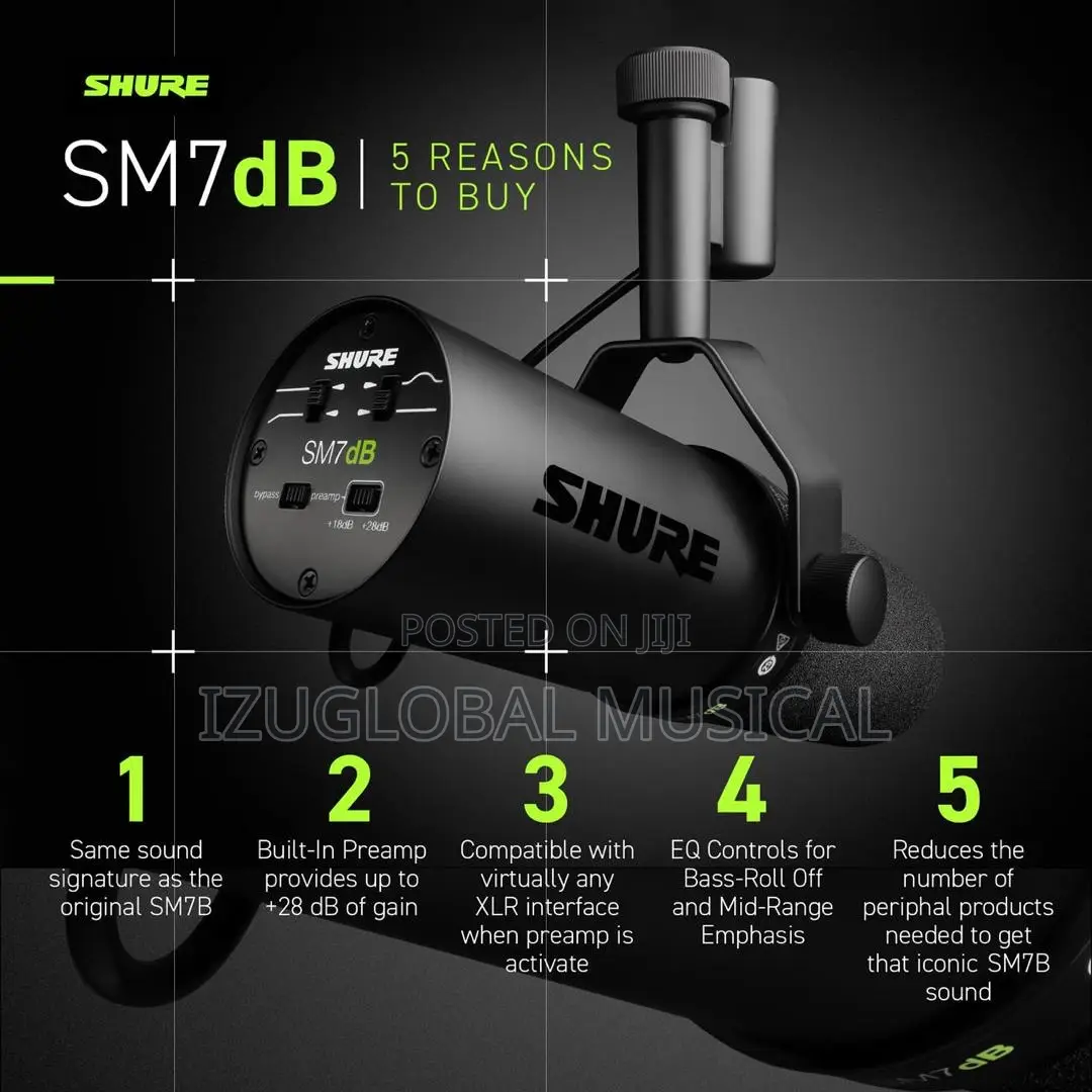 Shure Sm7db Dynamic Vocal Microphone and Broadcast Arm Kit