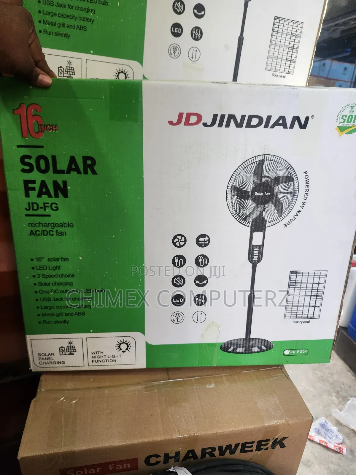 Jd Jindian 16 Inches Solar Rechargeable Fan