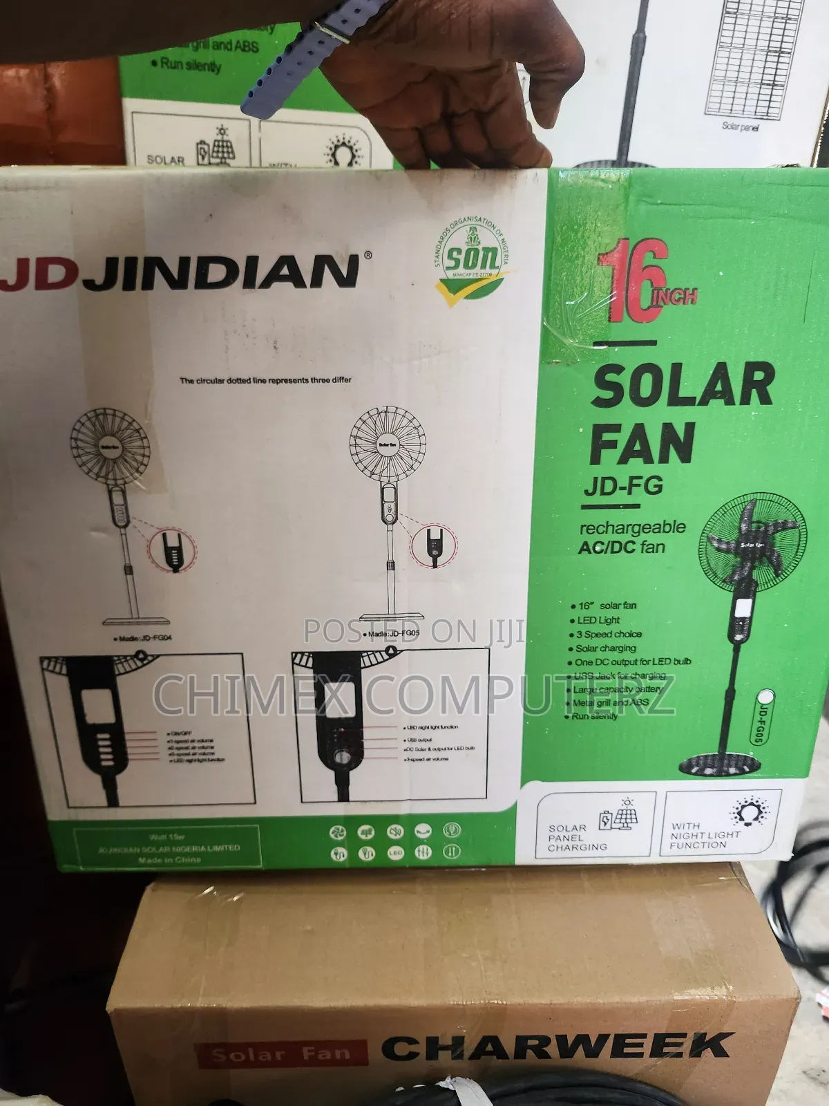 Jd Jindian 16 Inches Solar Rechargeable Fan
