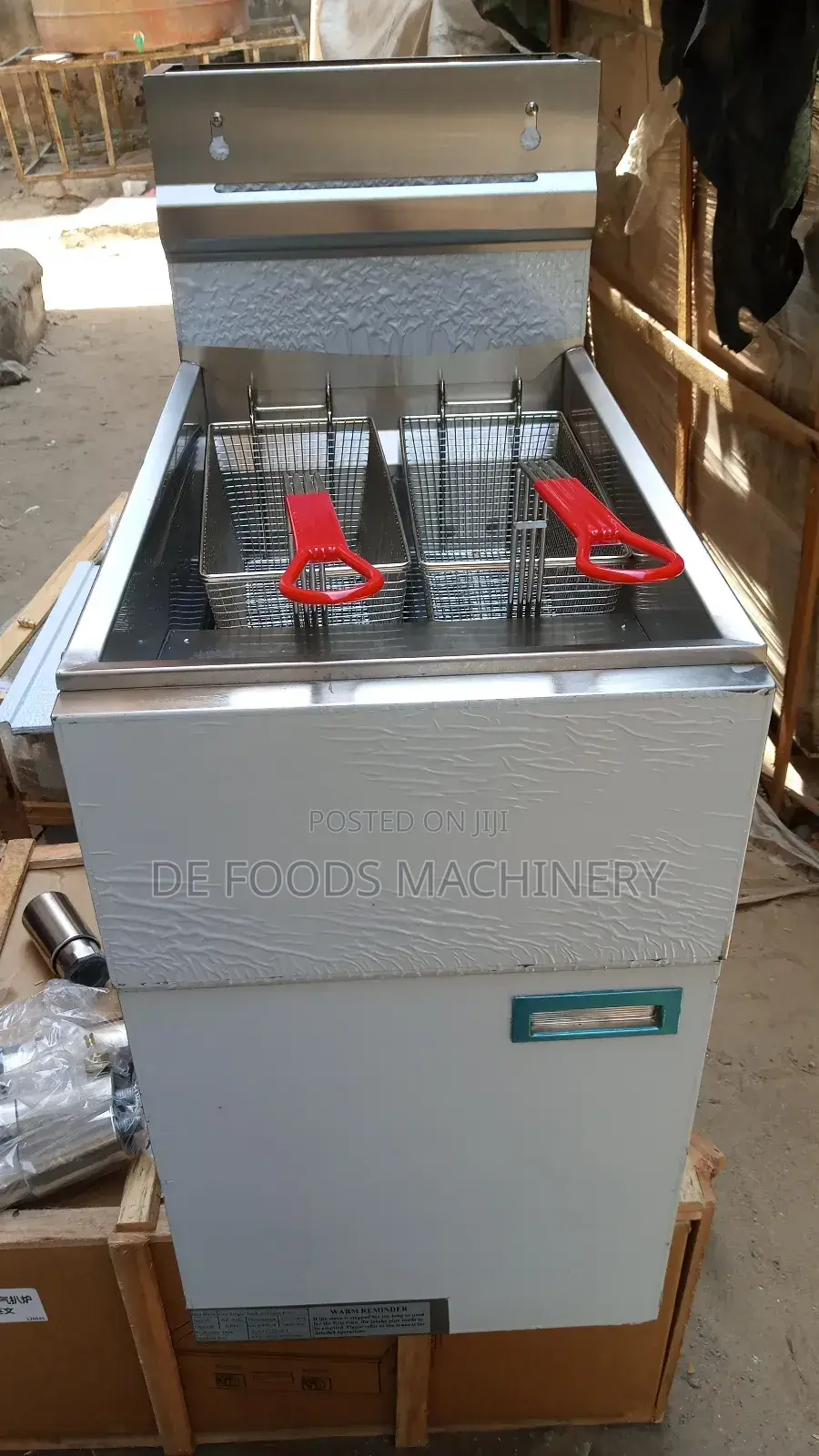 Single Tank Double Basket Gas Standing Deep Fryer