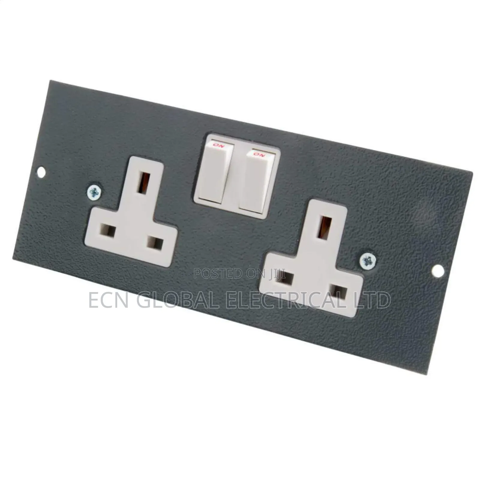 2-Gang Metal Clad Switched Socket–Heavy Duty Double Power Outlet Plate
