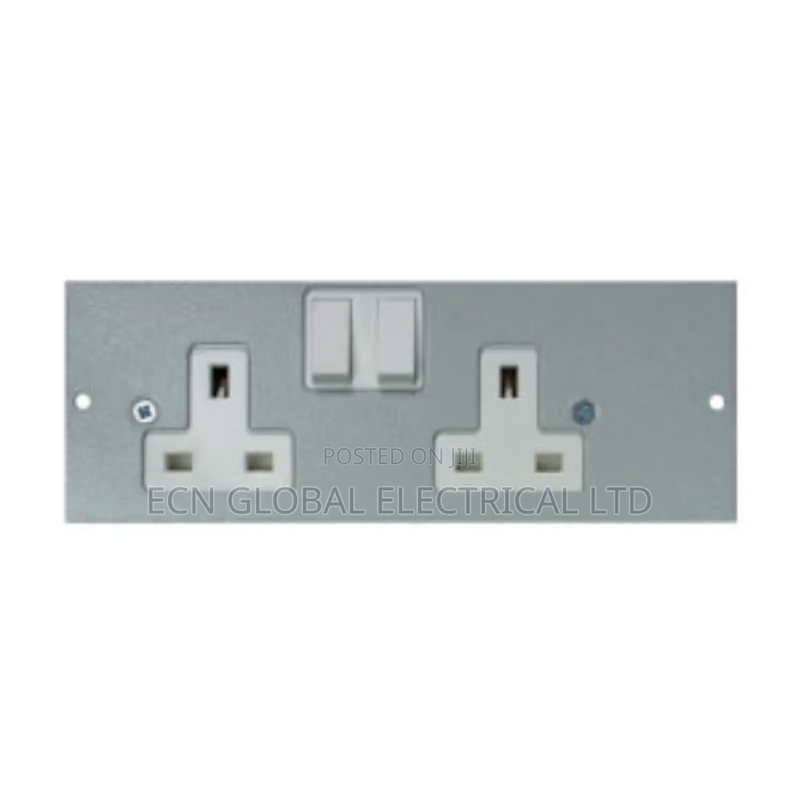 2-Gang Metal Clad Switched Socket–Heavy Duty Double Power Outlet Plate