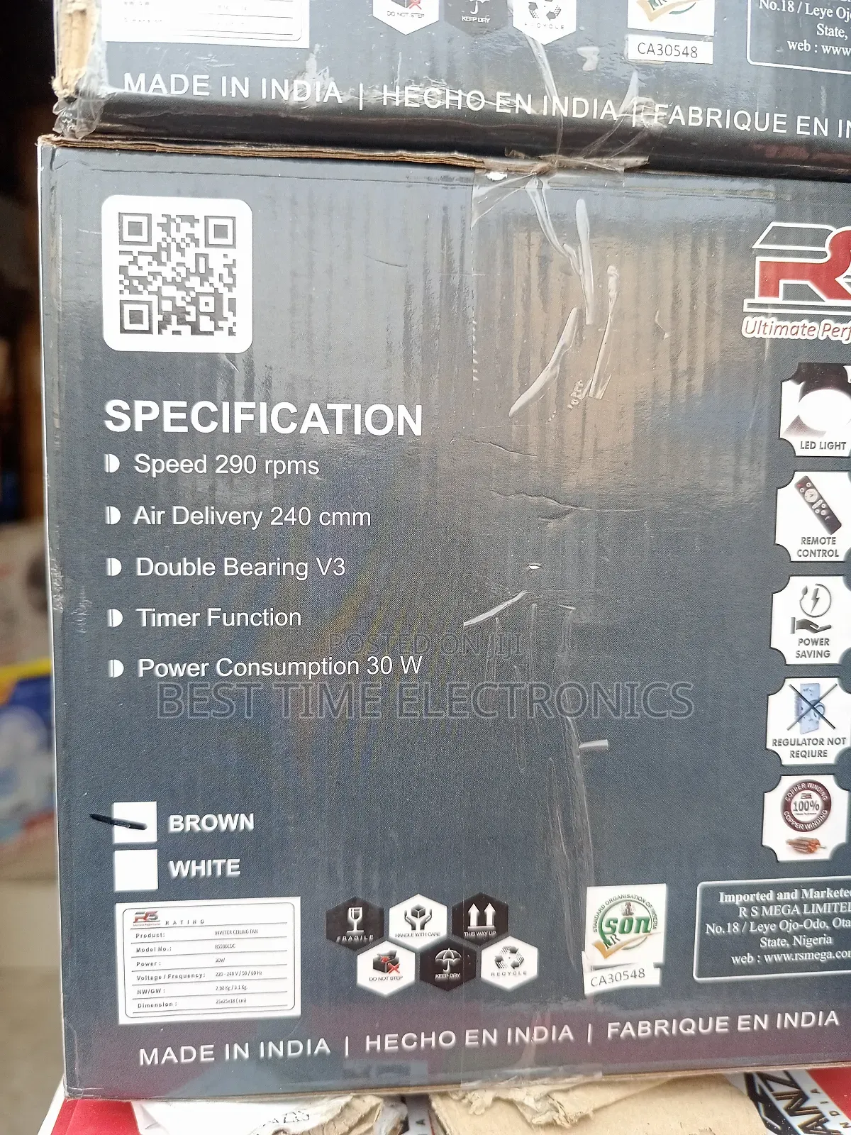 Rs India Inverter Ceiling Fan With Led Light Remote Control