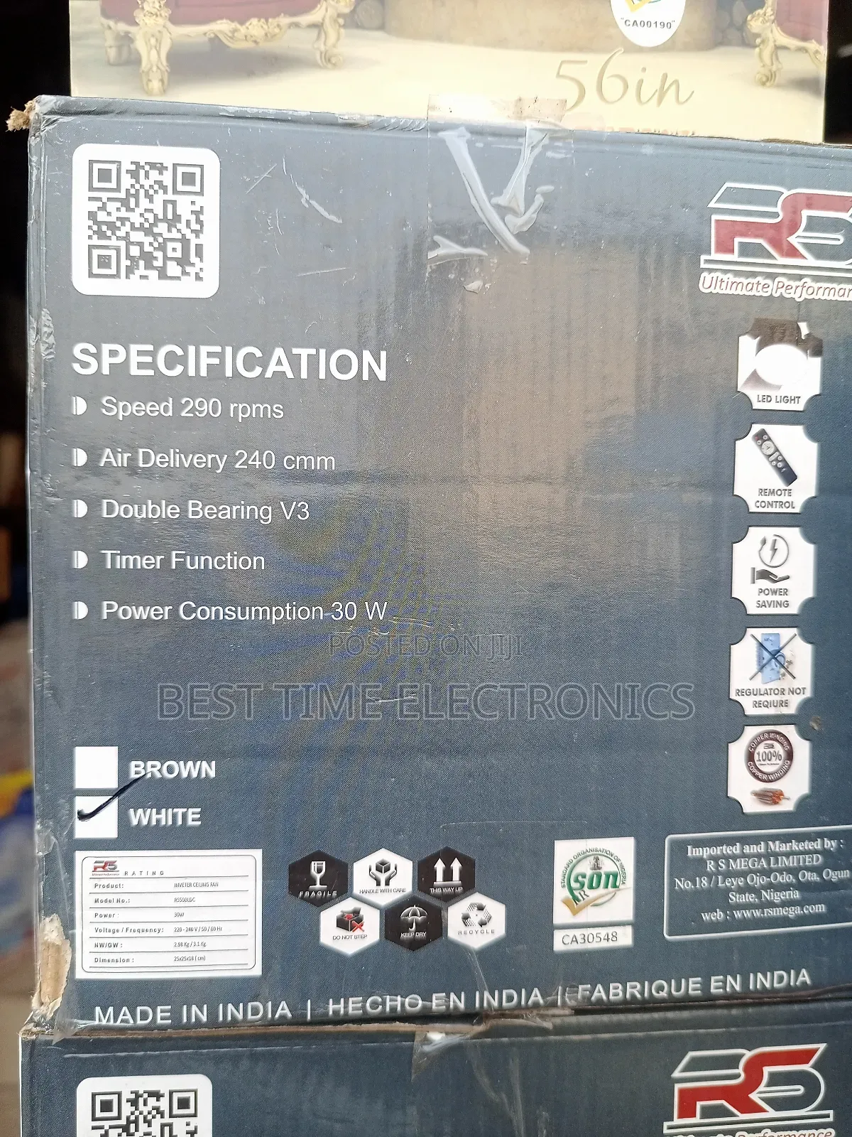Rs India Inverter Ceiling Fan With Led Light Remote Control