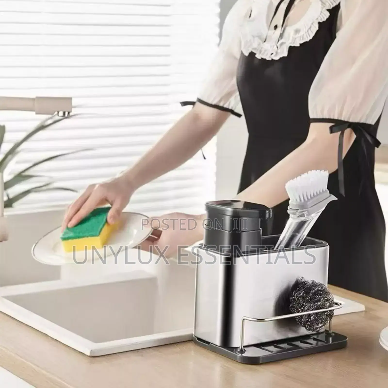 Multi-Purpose Soap Dispenser and Cutlery Rack