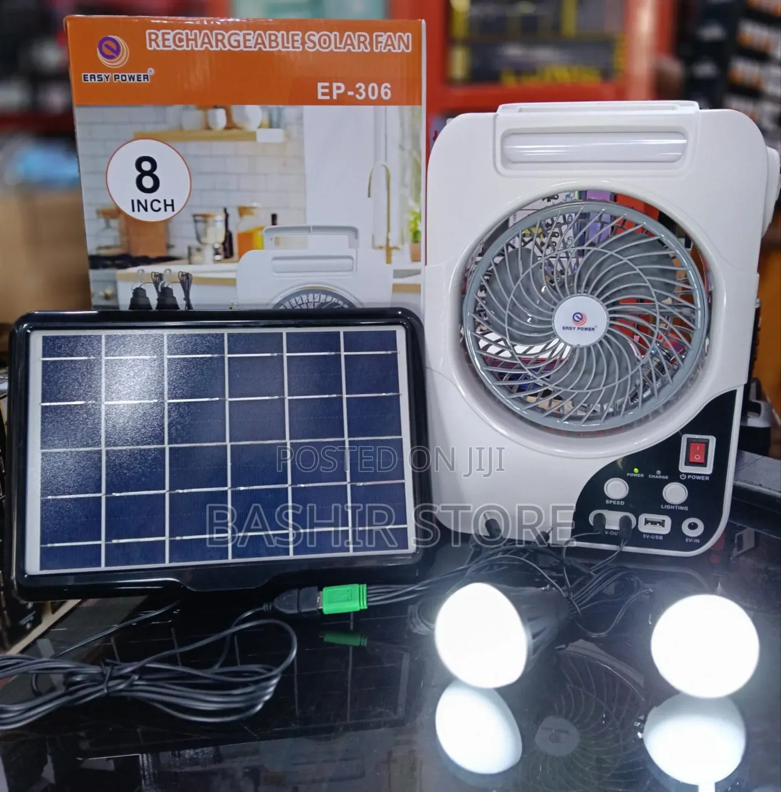 Rechargeable Solar Fan.