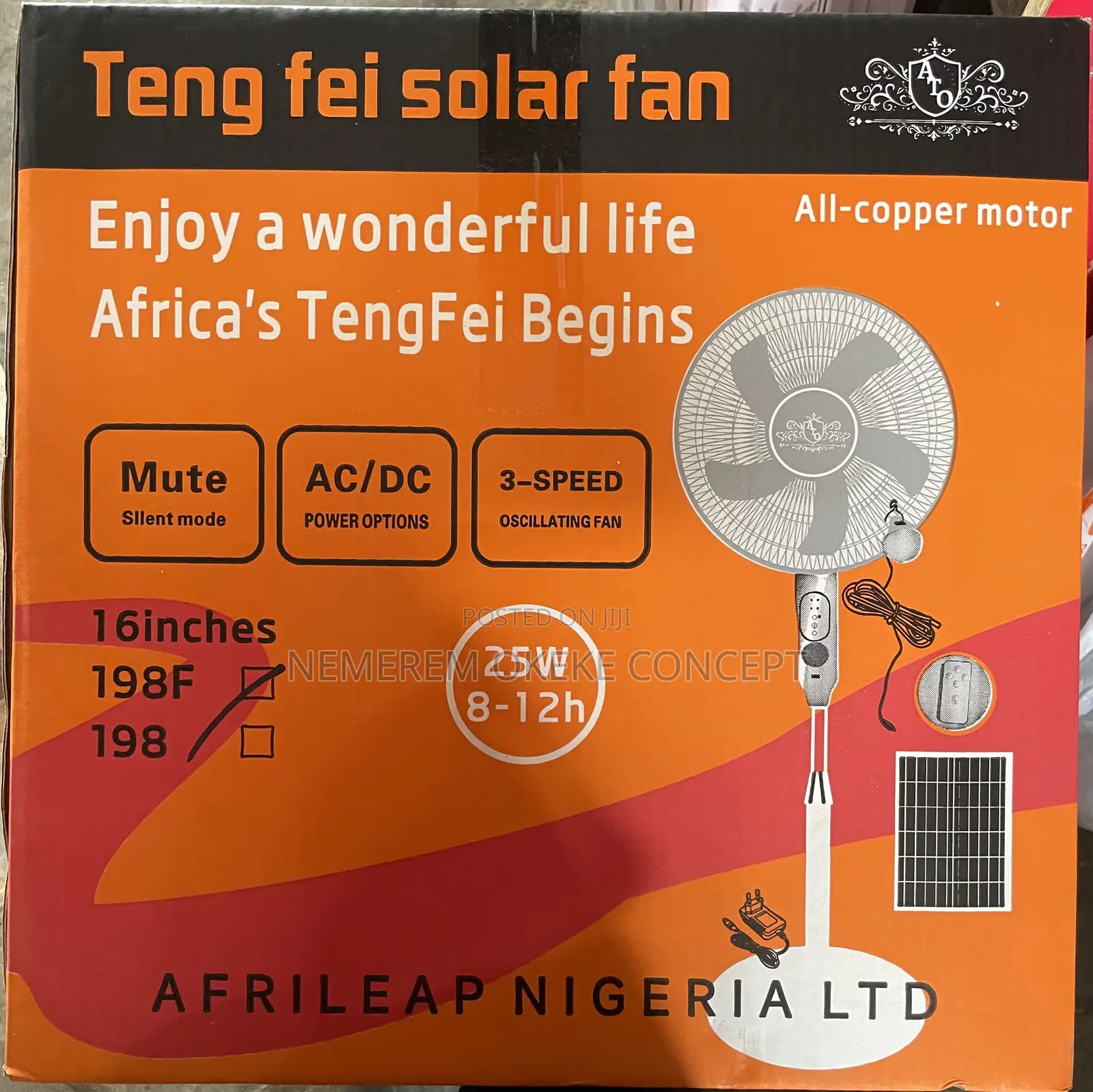 16 Inches Teng Fei Solar Stand Fan