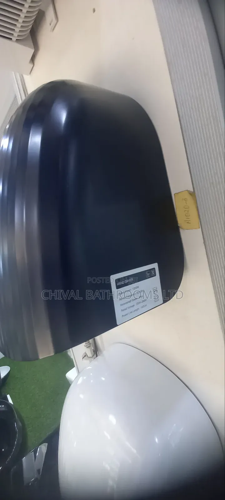 Ideal Crystal Industrial Hand Dryer (Black/White)
