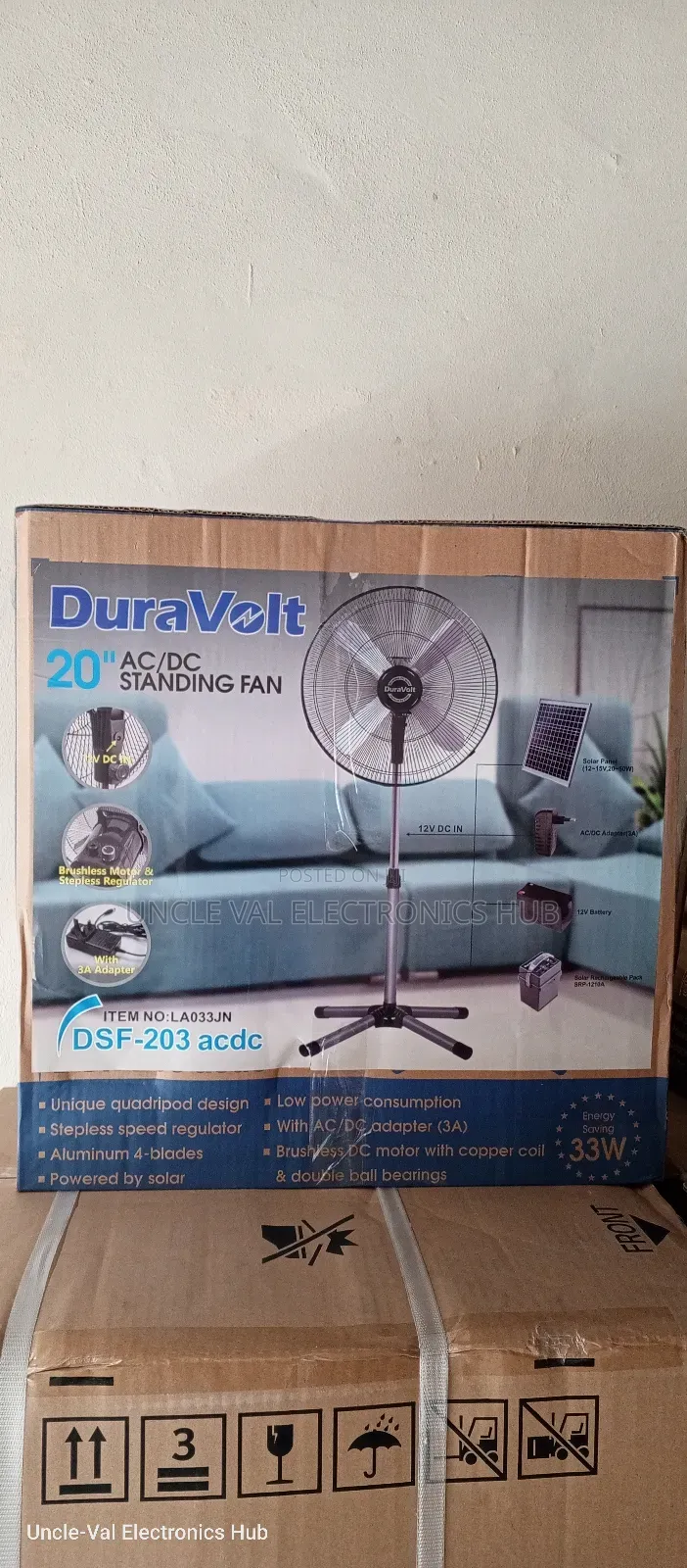 Duravolt 20" Dc Solar/Inverter Fan