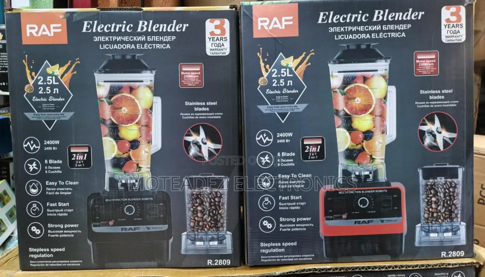 Raf 2.5l (2400w) Copper Coil Heavy Duty Commercial Blender/Grinder