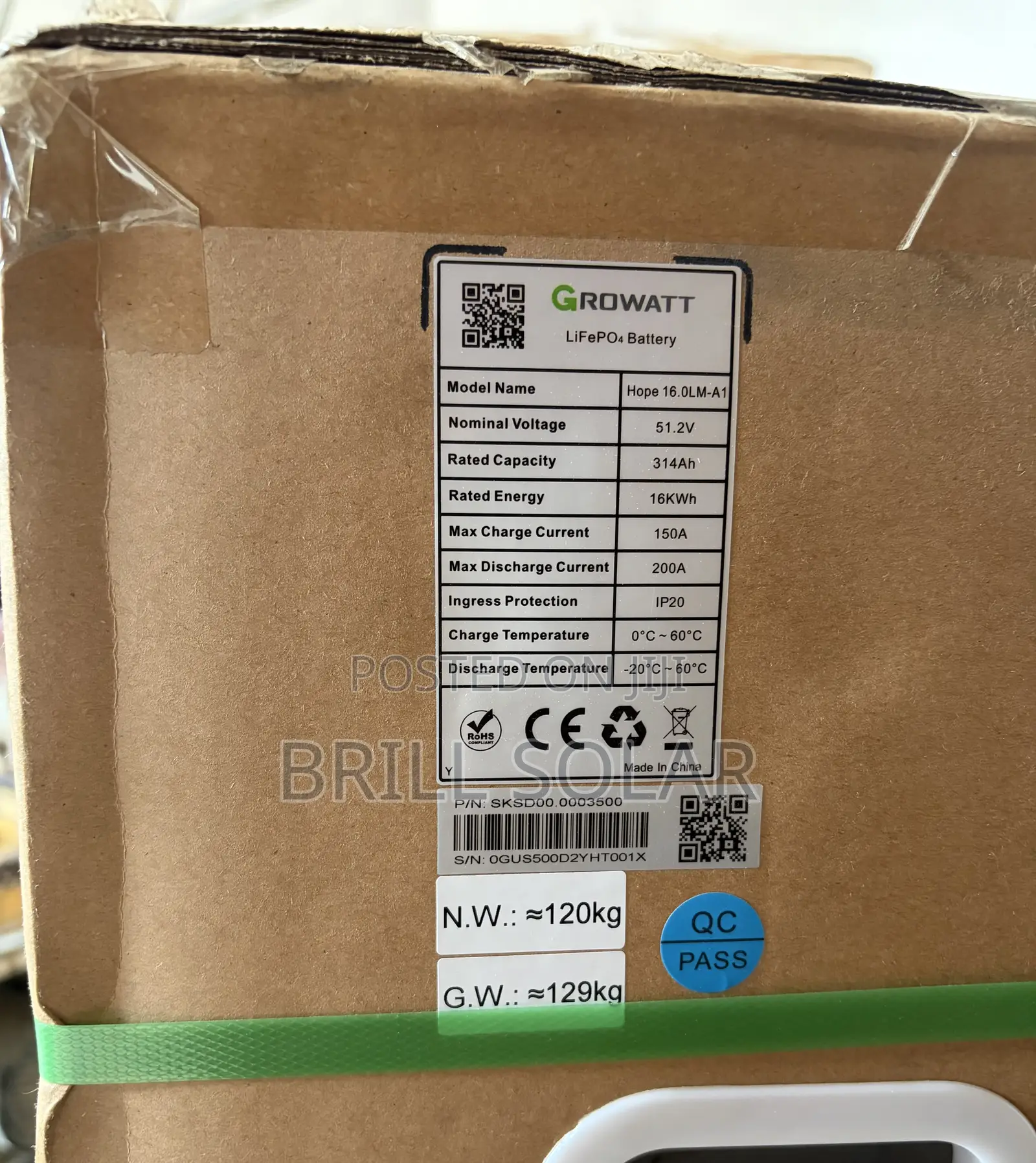 16kwh-51.2v Growatt Solar Lithium Battery(Hope 16.0lm-A1)