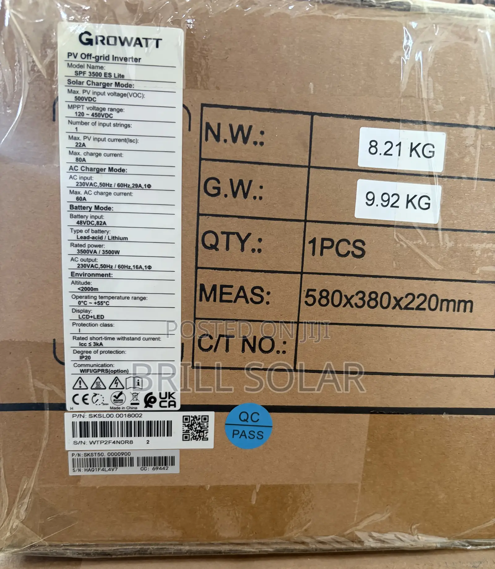 3.5kva-48v Growatt Pure Sine Wave Hybrid Inverter - SPF