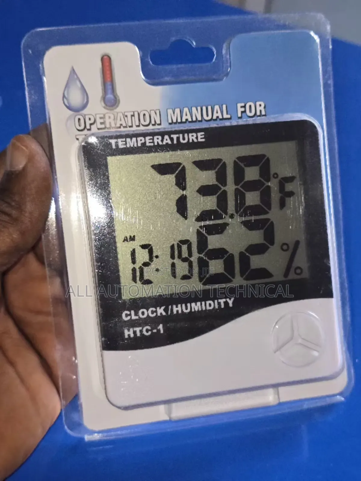HTC-1 Temperature Humidity Clock for Home, Store and Office With Time