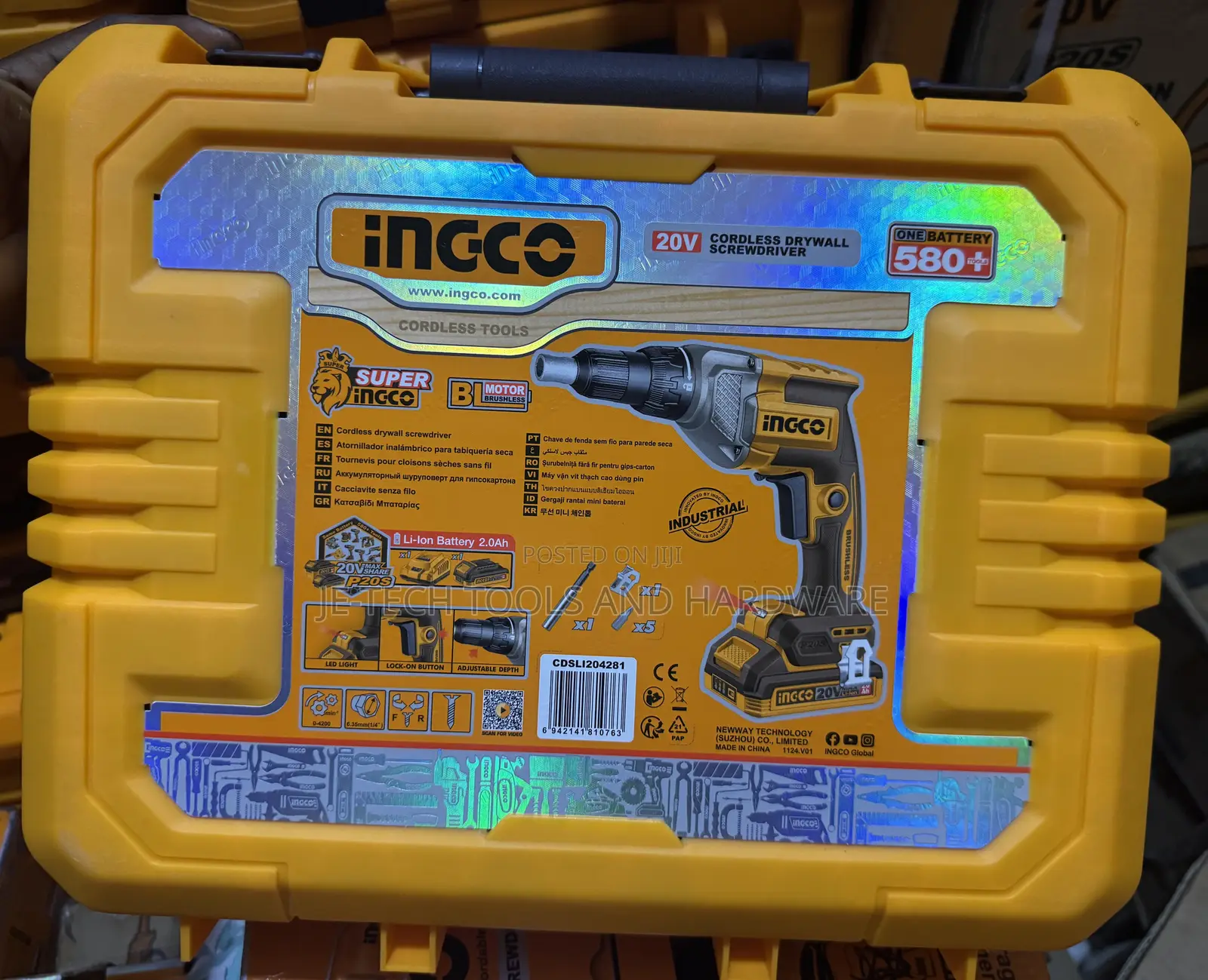 Ingco Brand 20v Cordless Drywall Screwdriver, Model Cdsli204281.