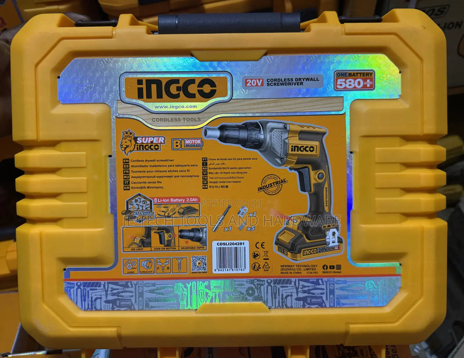 Ingco Brand 20v Cordless Drywall Screwdriver, Model Cdsli204281.