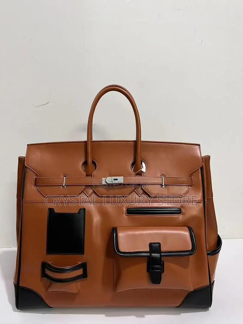 High Quality Luxury Men Genuine Leather Duffle Bag