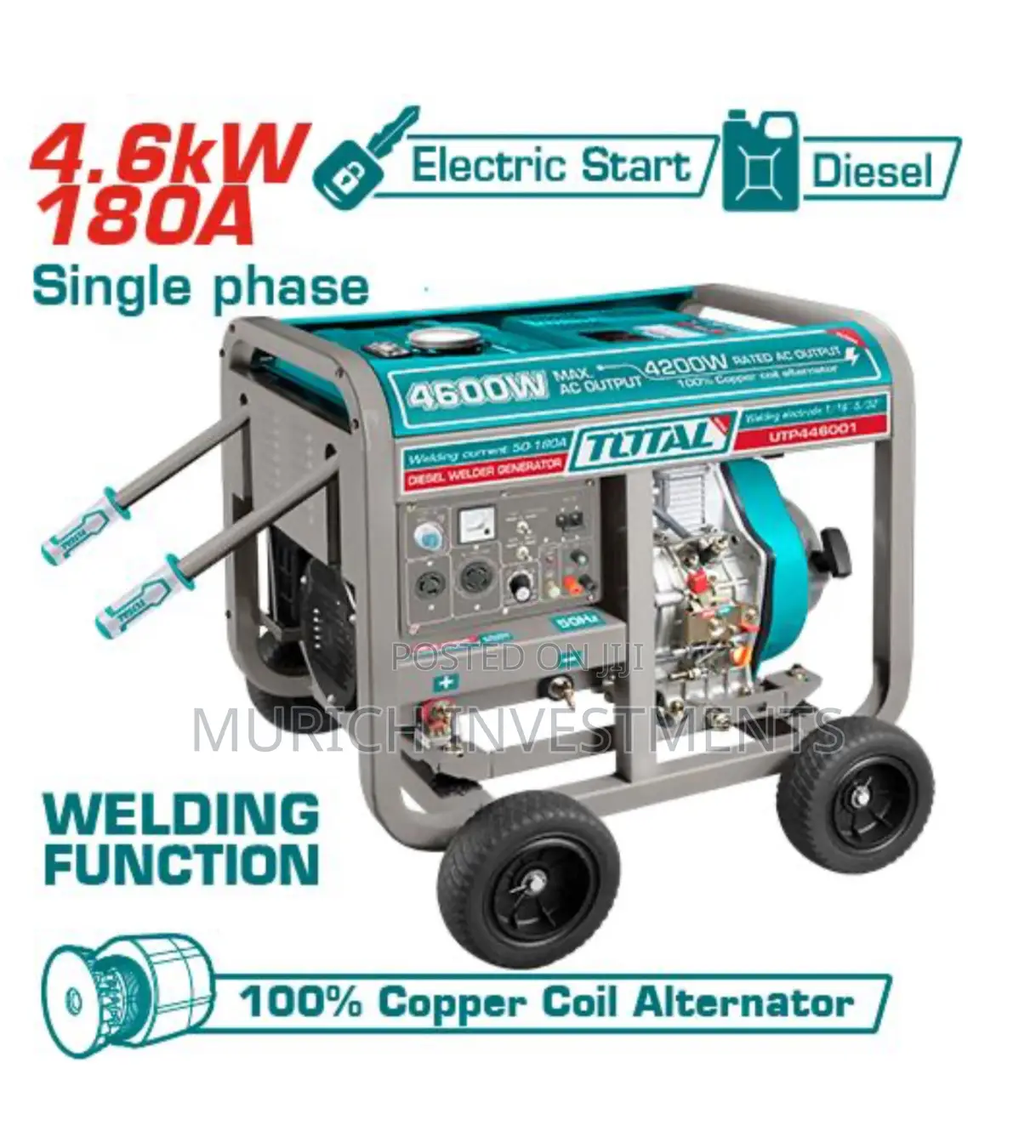 Total 2 in 1 Diesel Welding Generator 4600w and 180a