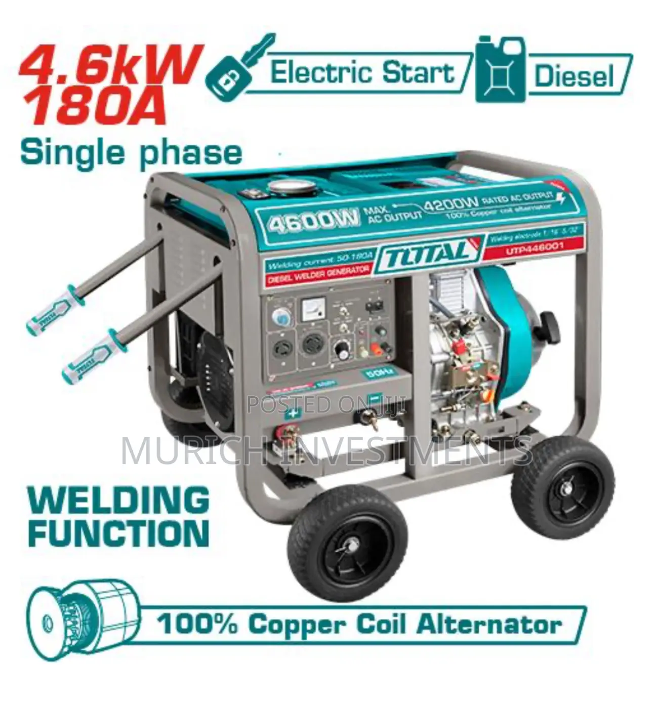 Total 2 in 1 Diesel Welding Generator 4600w and 180a
